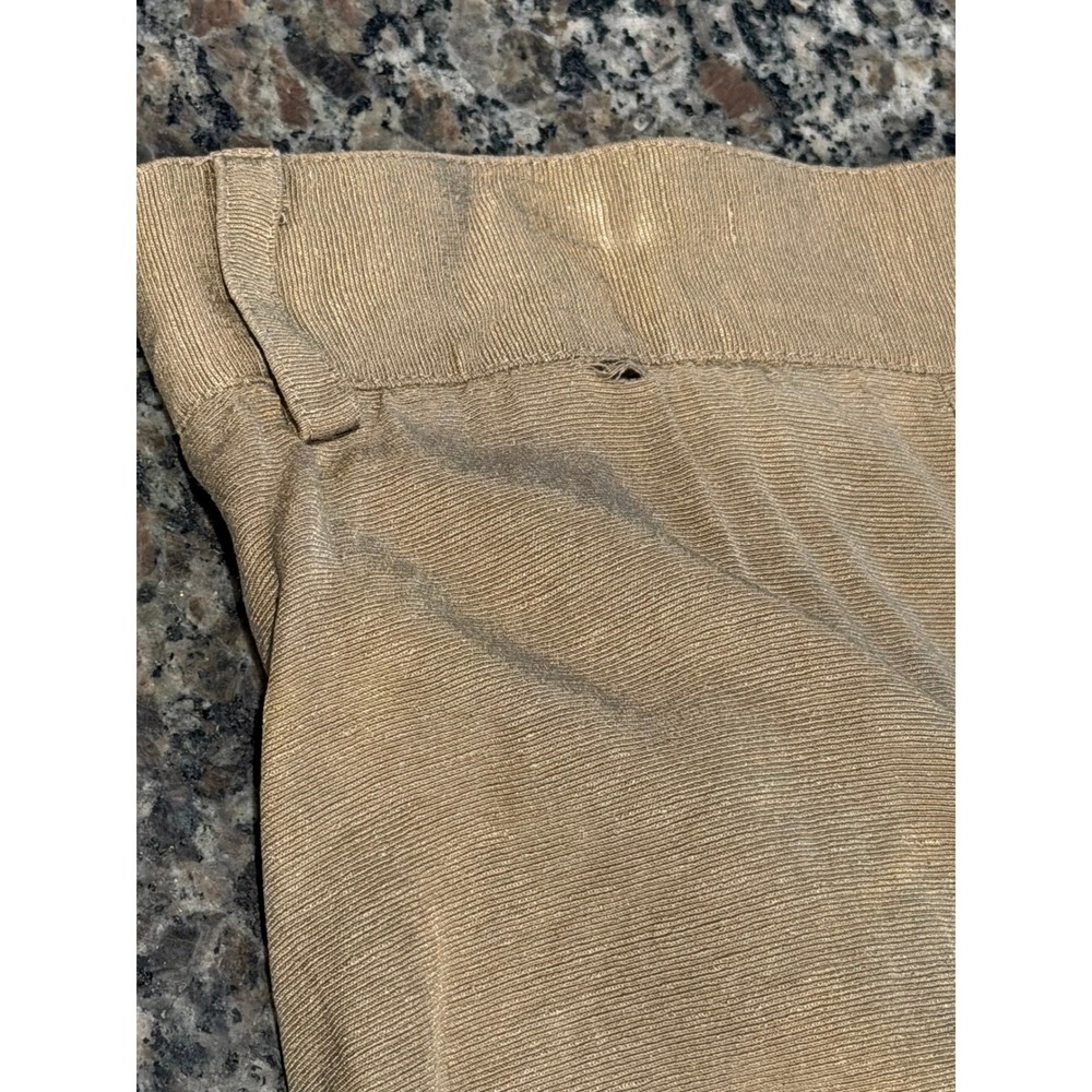 Orvis 100% Silk Button Front Midi Skirt Tan Khaki A-Line Pockets Womens XL - Picture 4 of 7
